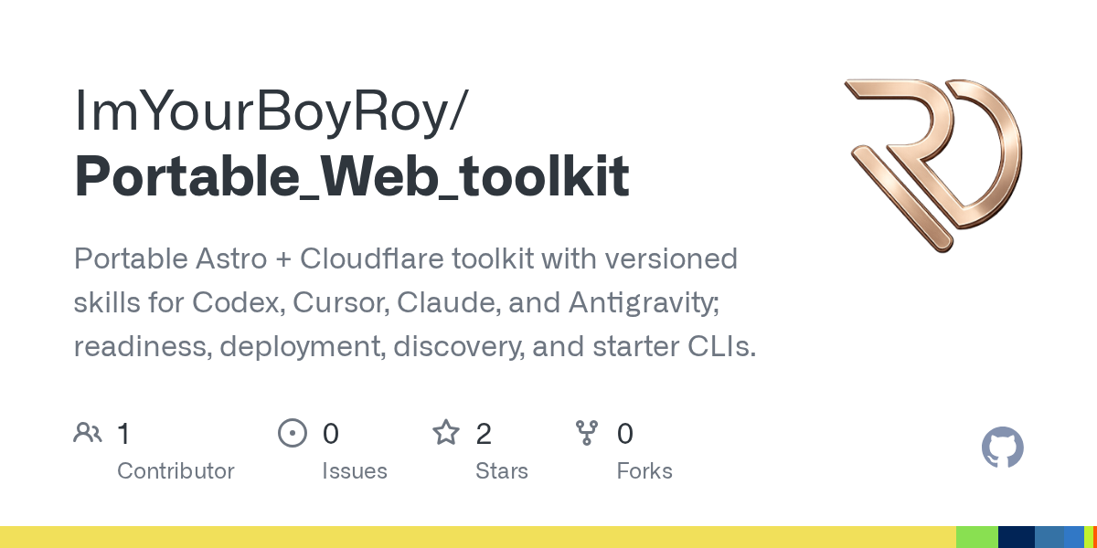 Portable Web Toolkit Astro and Cloudflare workflow cover.